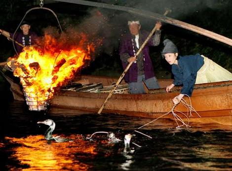 В Японии уже 1300-лет ловят форель при помощи бакланов