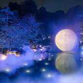 Инсталляция «Море облаков» в отеле Hotel Chinzanso Tokyo создаёт волшебную атмосферу под сиянием полной луны