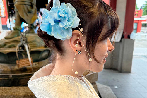 Примерка кимоно с укладкой волос в Киото